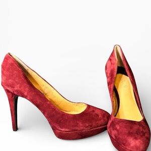 Gianni Bini Burgundy Suede Platform Heels size 10